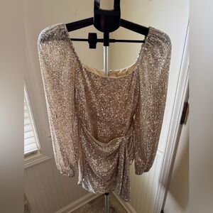 Altar’d State Champagne Sequin Dress Size Small New